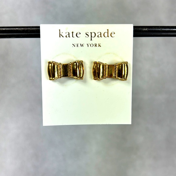 Kate Spade All Wrapped Up 14K Goldfill Double Bow Stud Earrings - Picture 1 of 4